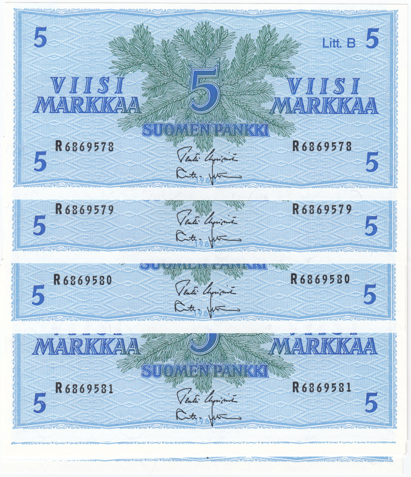 5 Markkaa 1963 Litt.B R68695XX kl.9